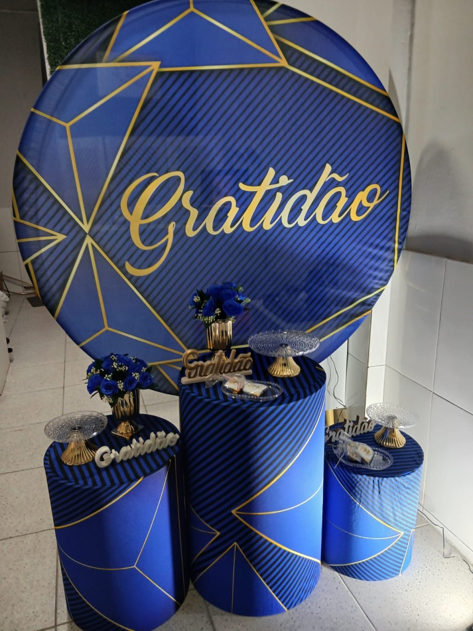 Kit Bronze - Gratidão Azul/Dourado - AR de Festa