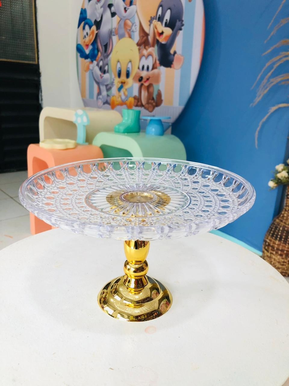 Doceira Transparete Com Detalhe Dourado - Pegue e Monte Flávia Pimentel