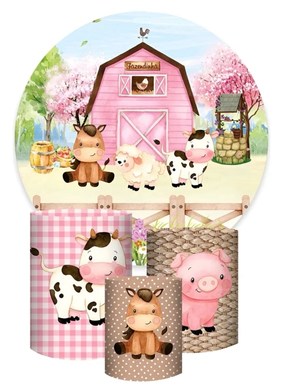 Capas Sublimadas Fazendinha Rosa - Pegue e Monte Flávia Pimentel