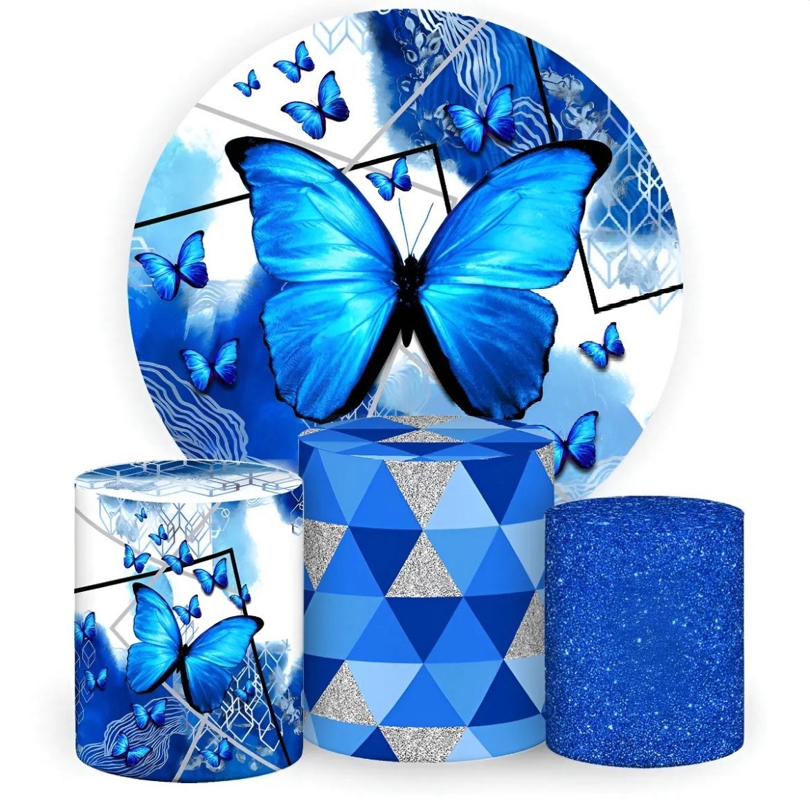 Capas Sublimadas Borboleta Azul - Pegue e Monte Flávia Pimentel