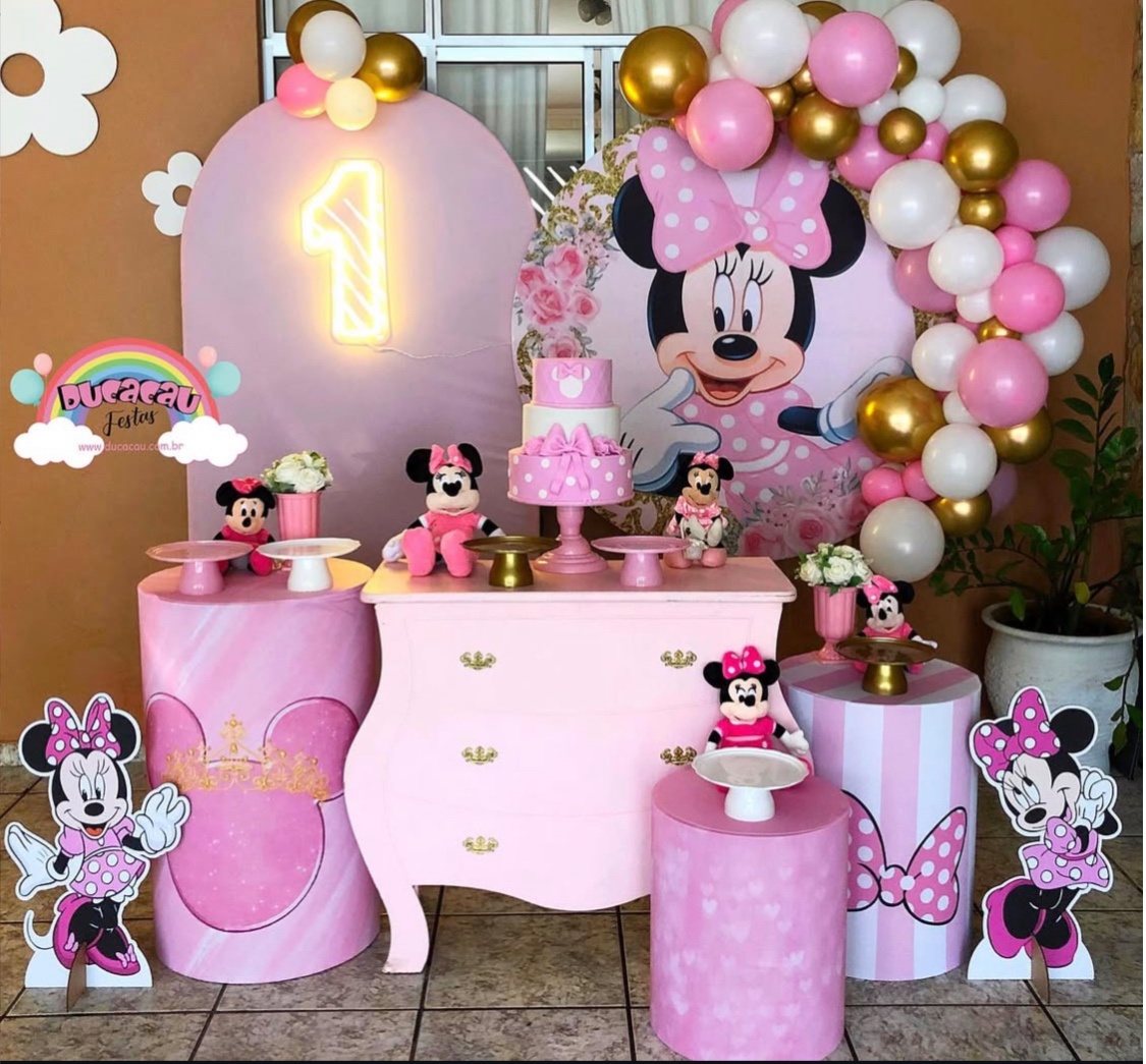 Kit Pegue E Monte Minnie Rosa - Versão Maior - Ducacau Festas