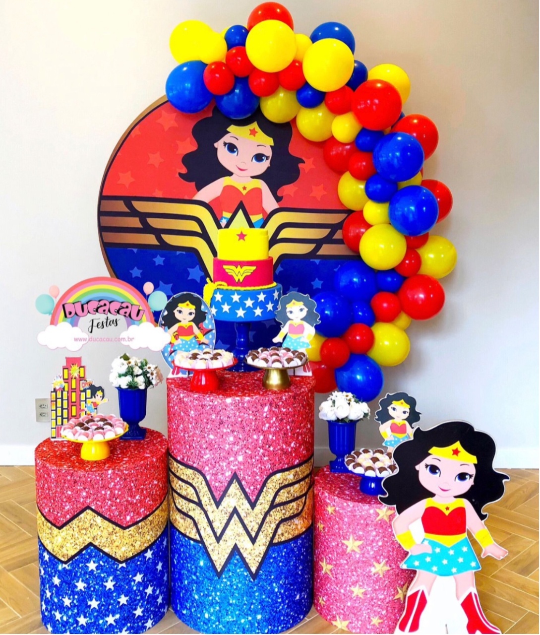 Kit Pegue E Monte Mulher Maravilha Cute - Ducacau Festas