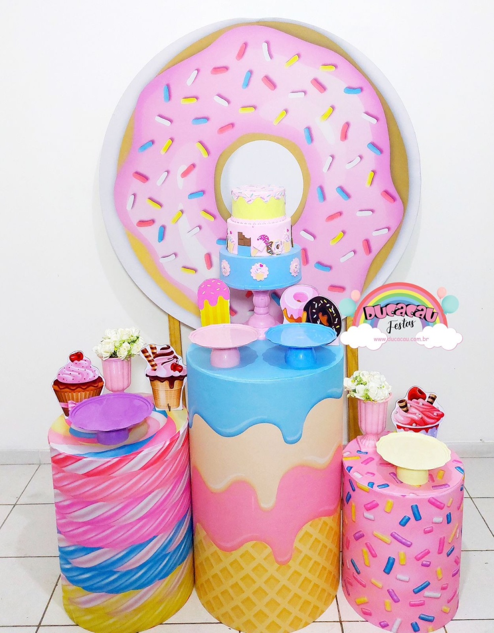 Kit Pegue E Monte Donuts - Ducacau Festas