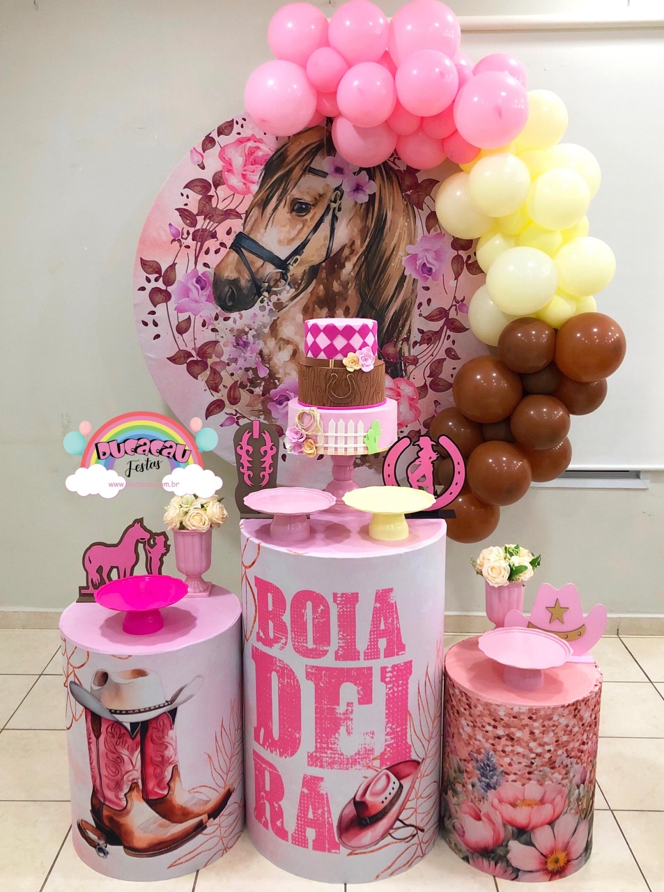 Kit Pegue E Monte Cavalo Rosa - Ducacau Festas