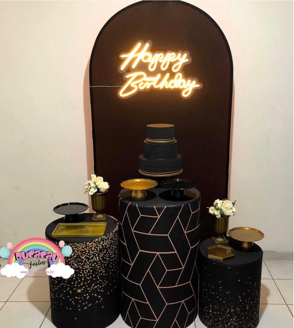 Glitter Dourado E Preto - Ducacau Festas