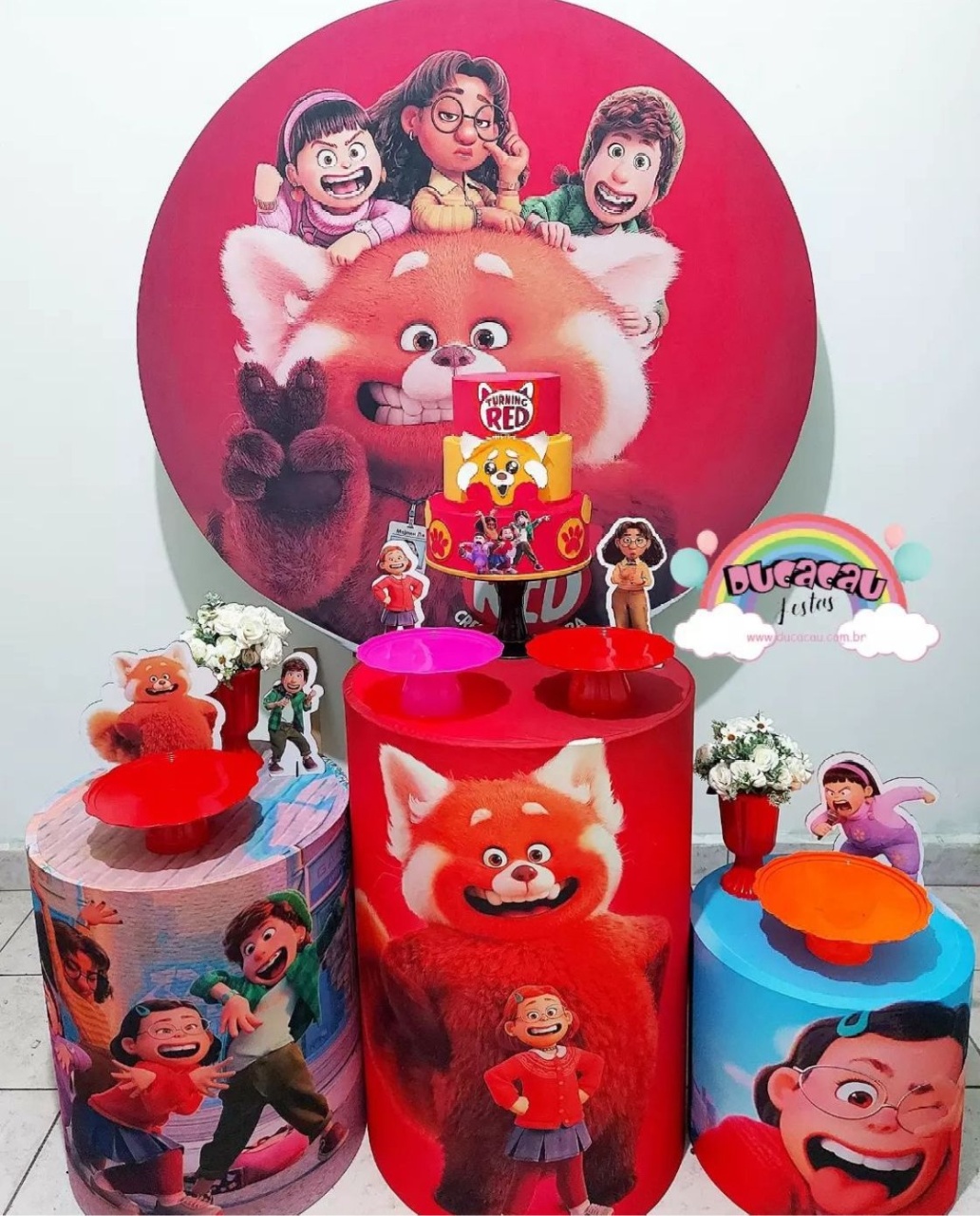 Kit Pegue E Monte Red Crescer É Uma Fera - Ducacau Festas