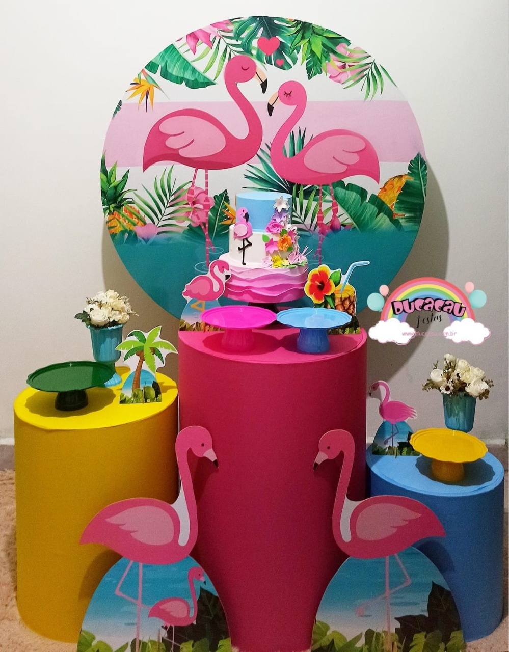 Kit Pegue E Monte Flamingo - Ducacau Festas