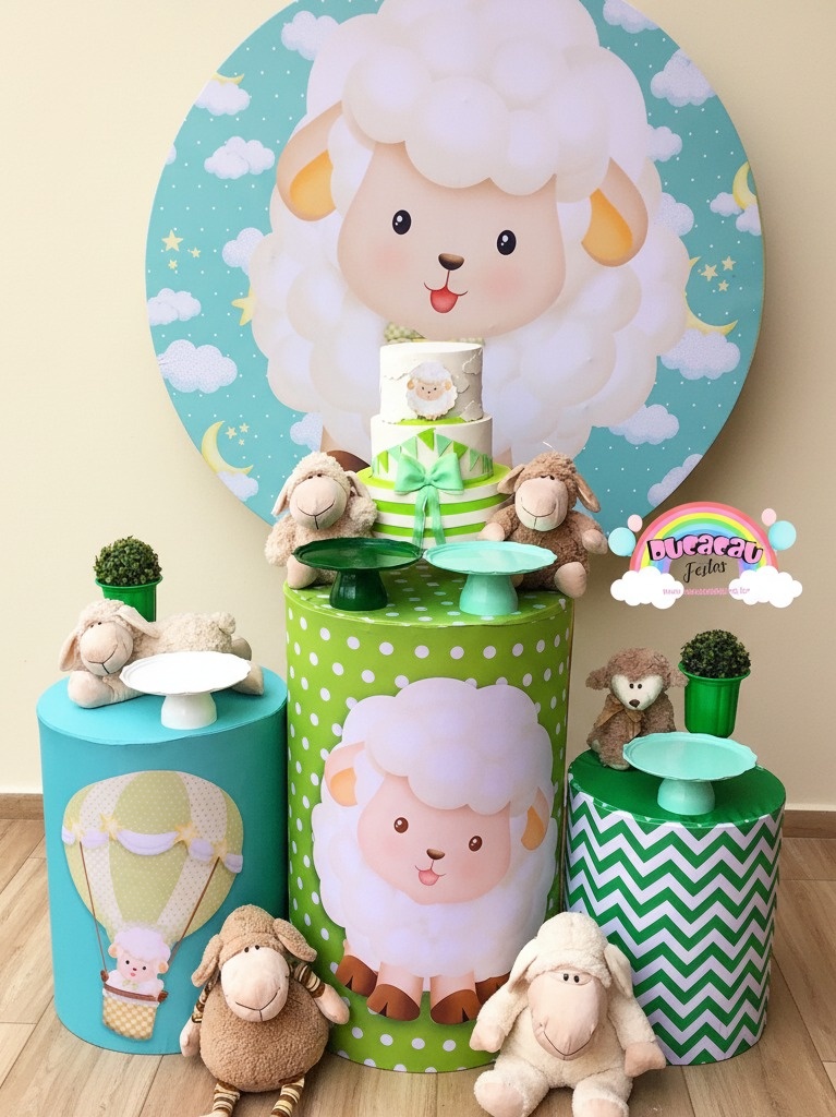 Kit Pegue E Monte Ovelinha Verde - Ducacau Festas