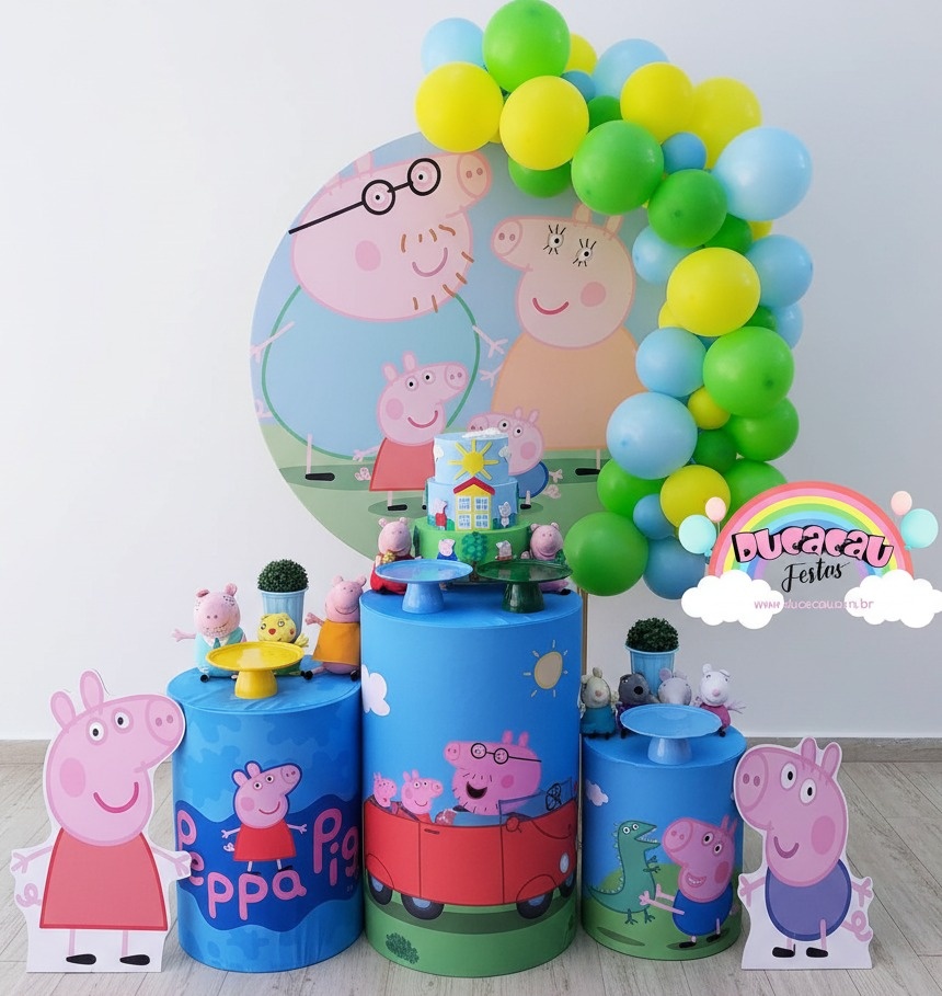 Kit Pegue E Monte Peppa Pig Menino - Ducacau Festas