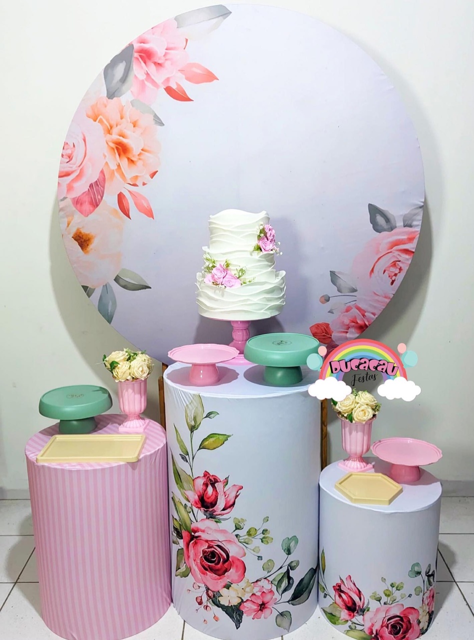 Kit Pegue E Monte Floral Rosa E Verde - Ducacau Festas