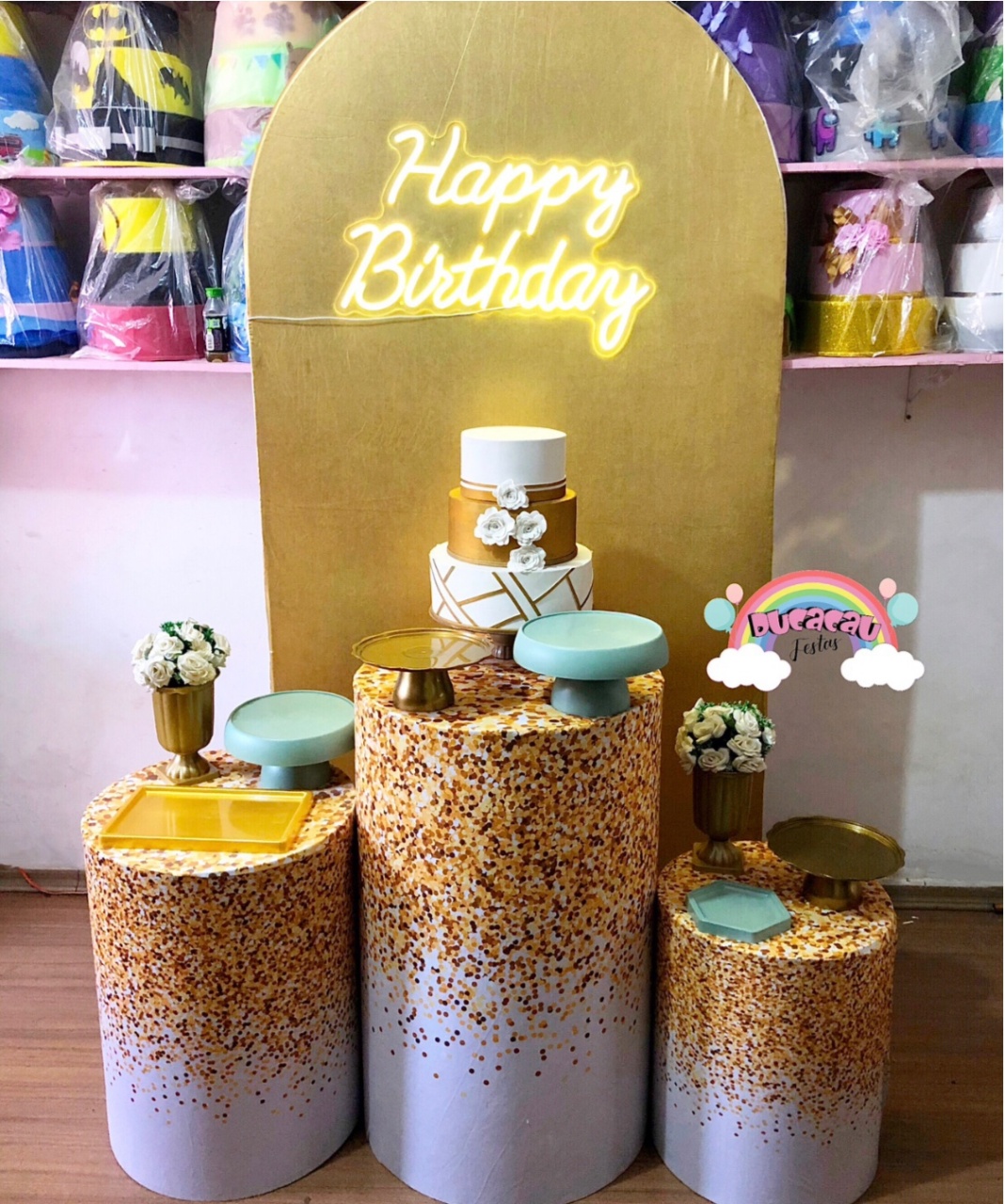 Kit Pegue E Monte Dourado E Verde - Ducacau Festas