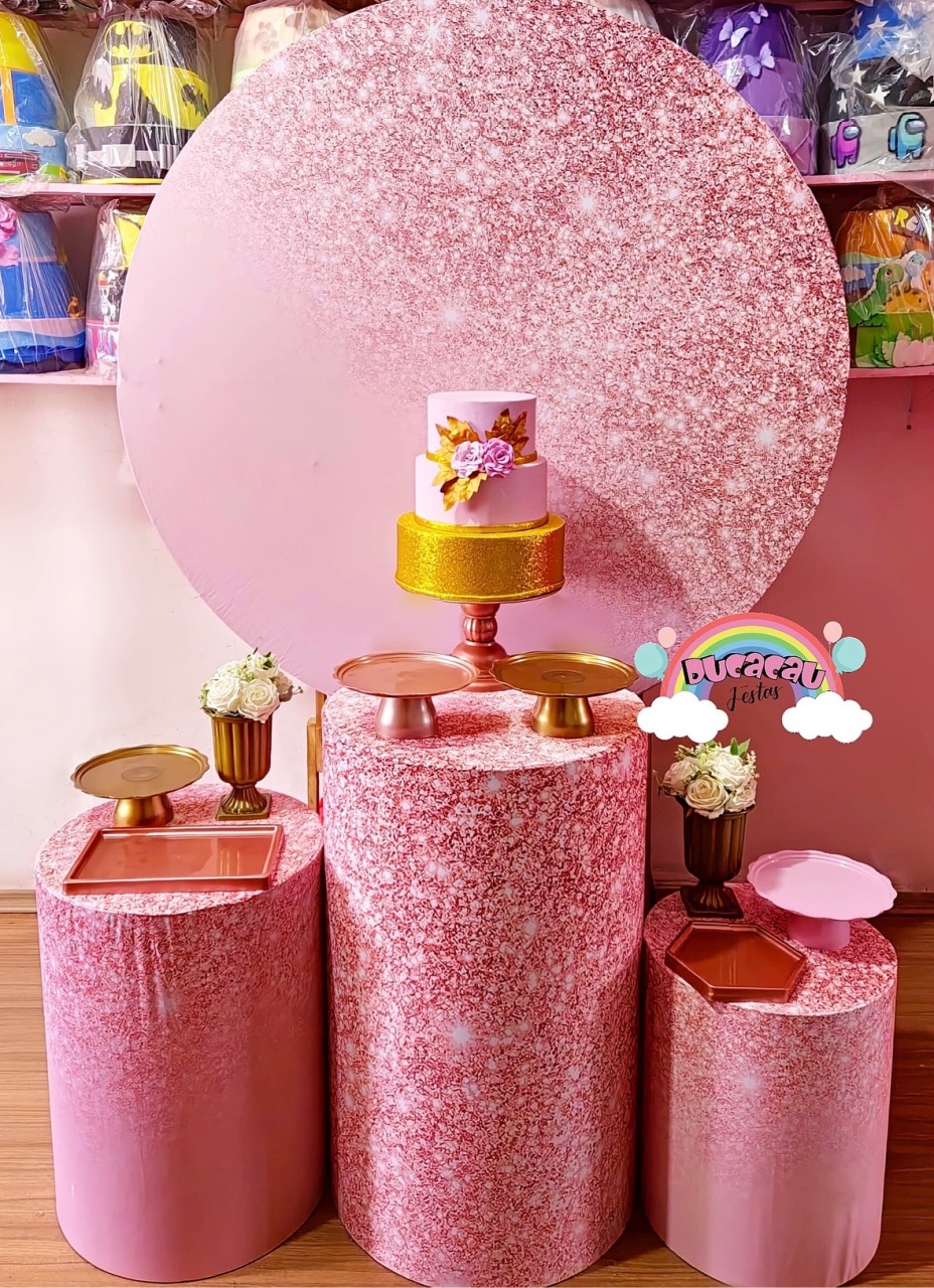 Kit Pegue E Monte Glitter Rose Gold - Ducacau Festas