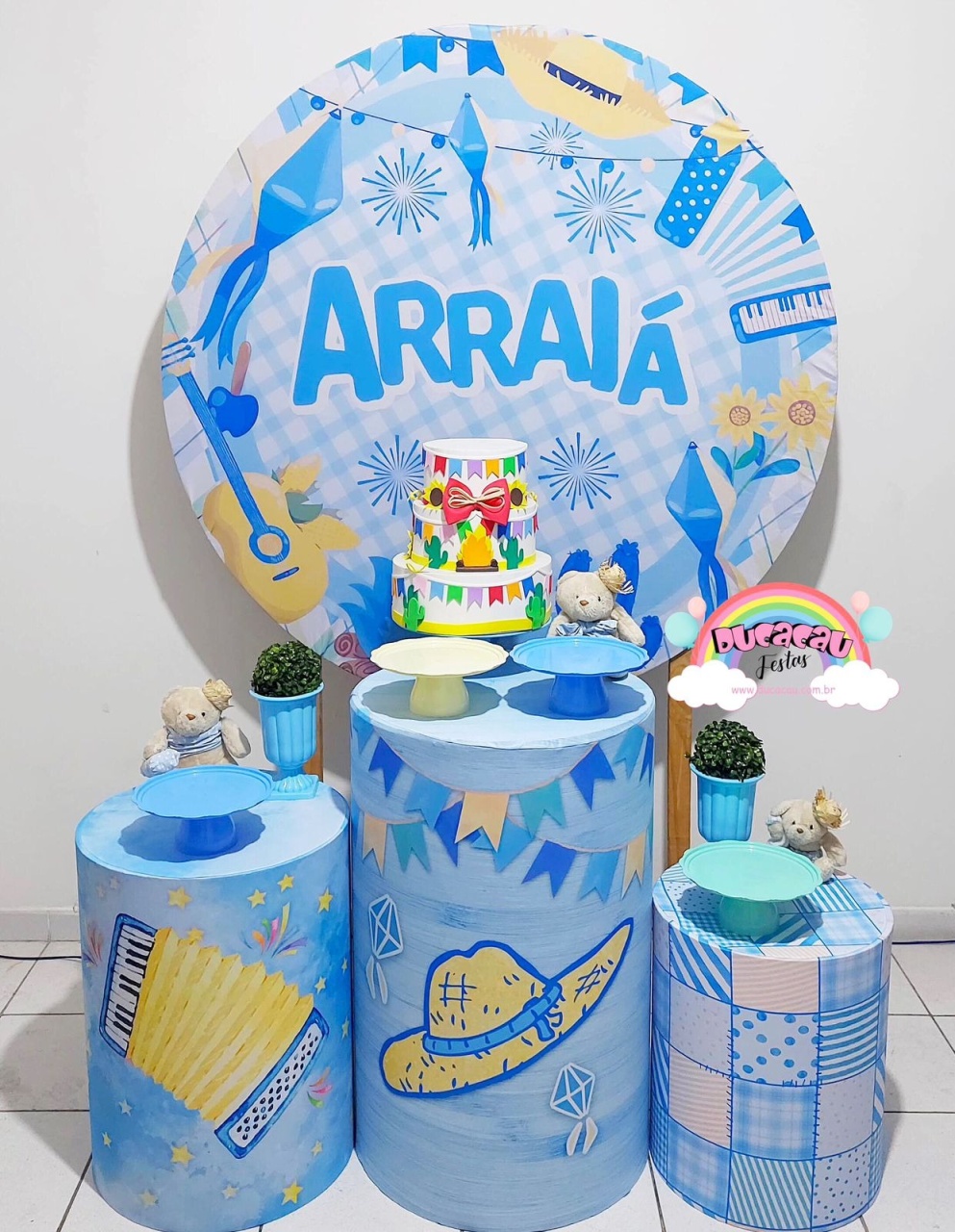 Kit Pegue E Monte Charraiá Azul - Ducacau Festas