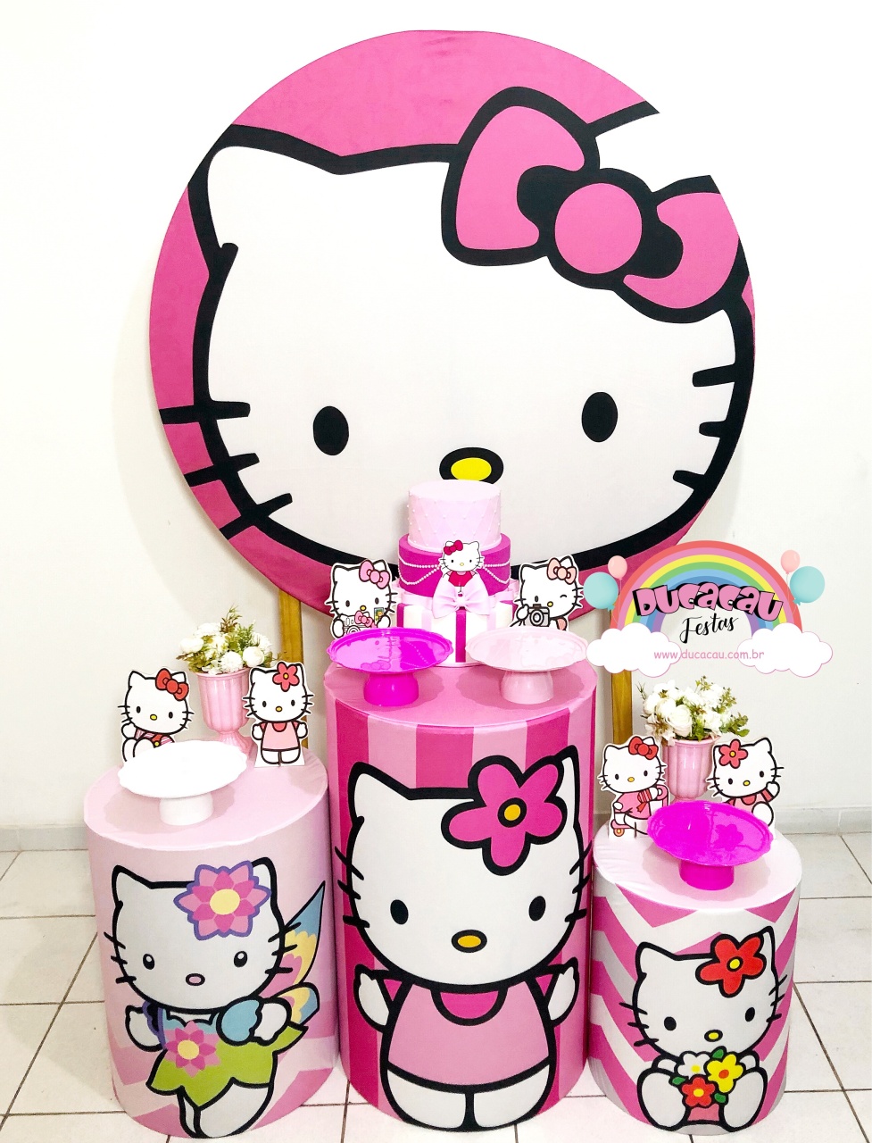 Kit Pegue E Monte Hello Kitty - Ducacau Festas