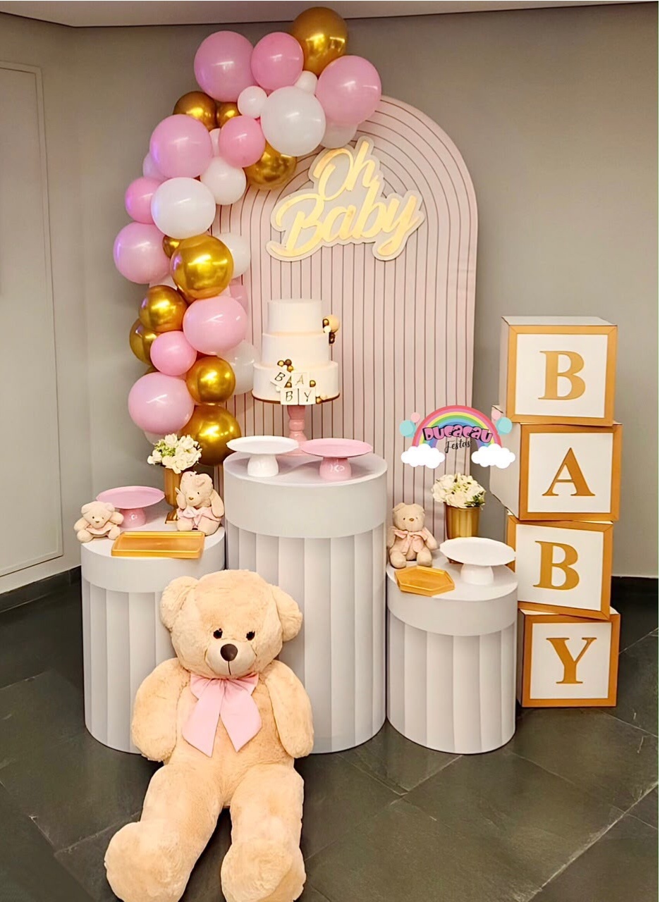 Kit Pegue E Monte Oh Baby III - Chá de Bebê Menina - Ducacau Festas