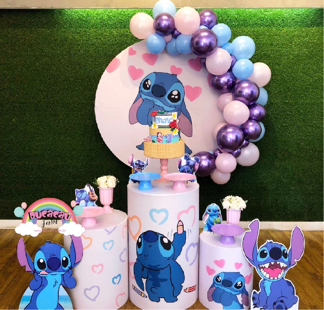 Kit Pegue E Monte Stitch Rosa - Ducacau Festas