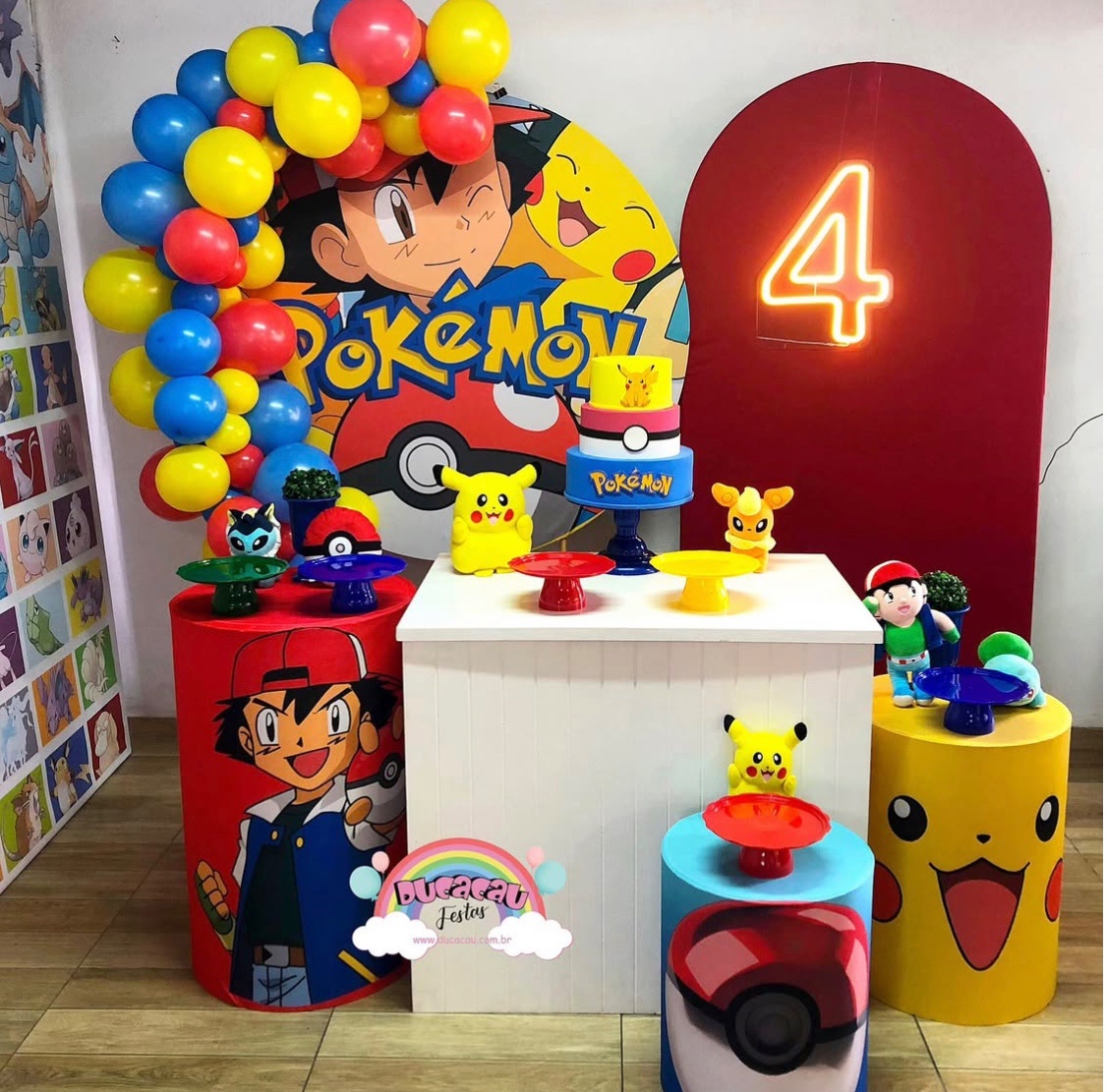 Kit Pegue E Monte Pokémon - Versão Maior - Ducacau Festas