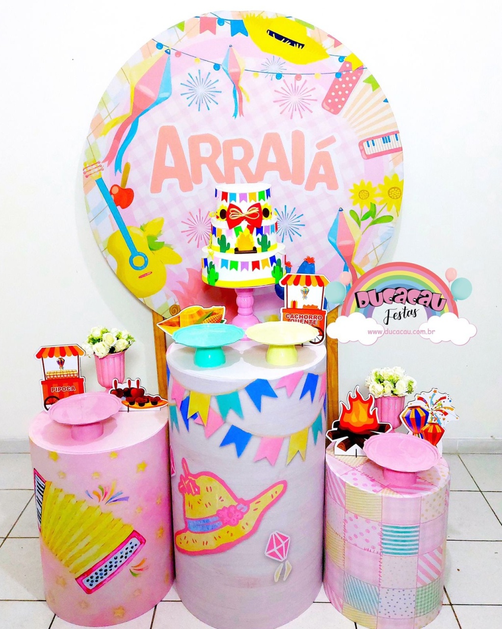 Kit Pegue E Monte Arraiá Rosa - Ducacau Festas