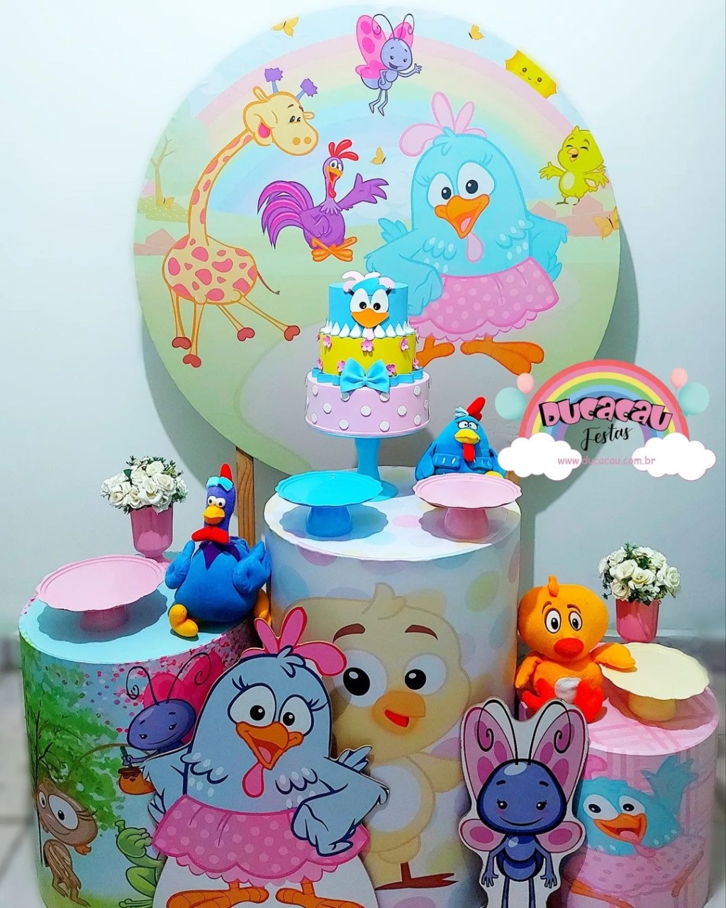 Kit Pegue E Monte Galinha Pintadinha Rosa - Ducacau Festas