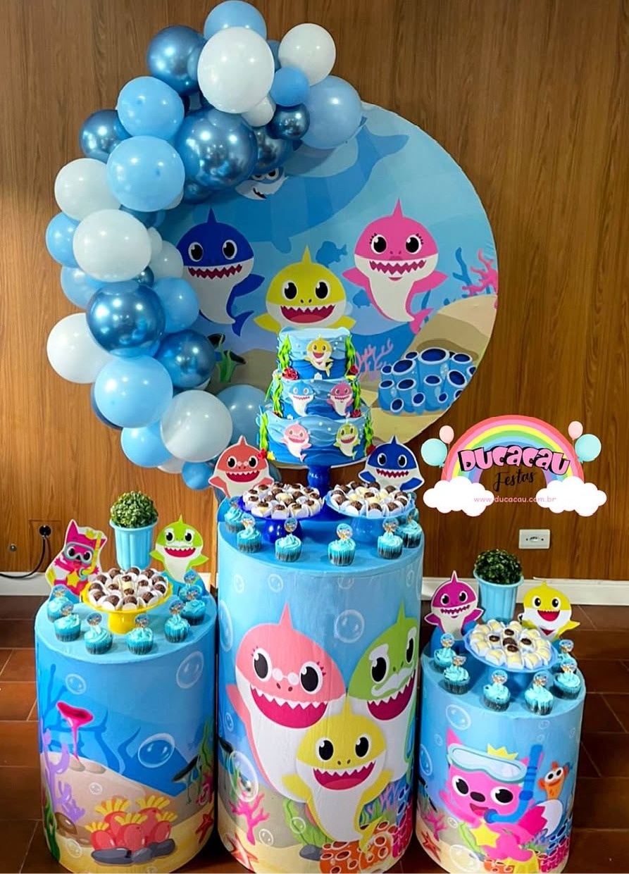 Kit Pegue E Monte Baby Shark - Ducacau Festas