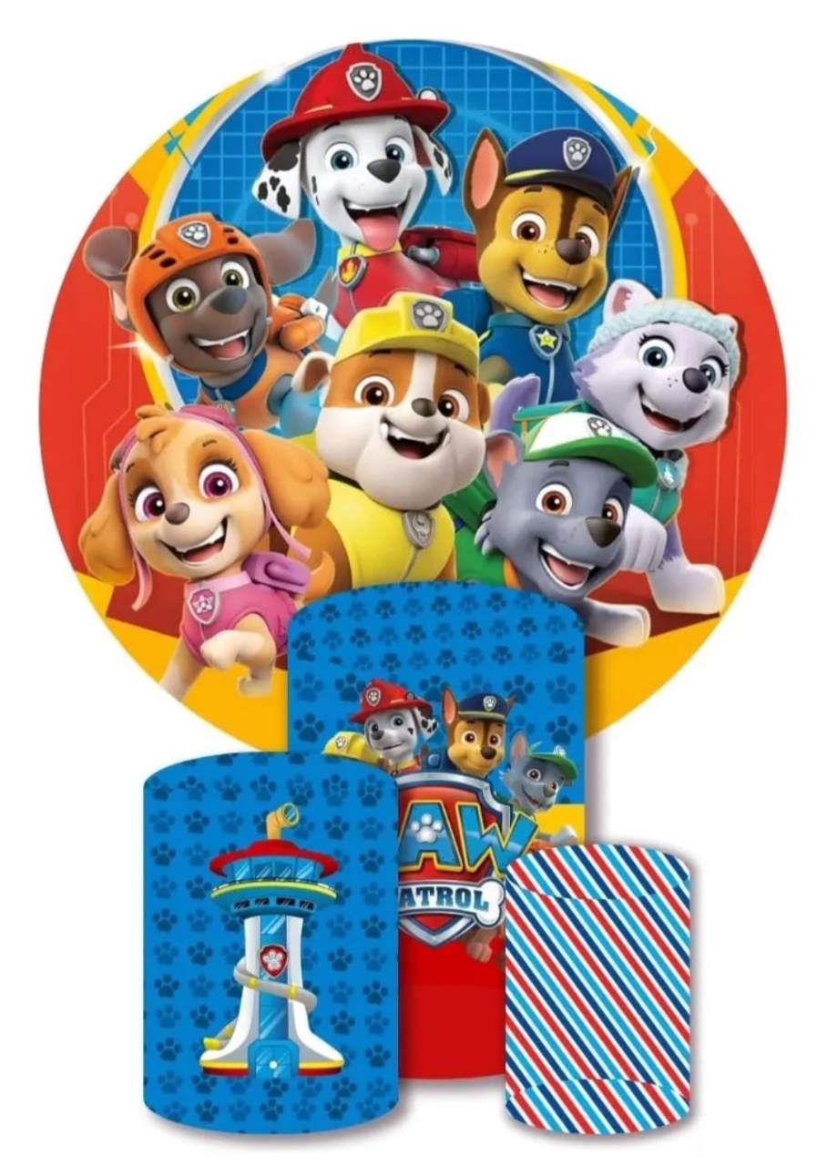 Capa Painel Red+ Cilindros Patrulha Canina - Pegue e Monte Da Si 
