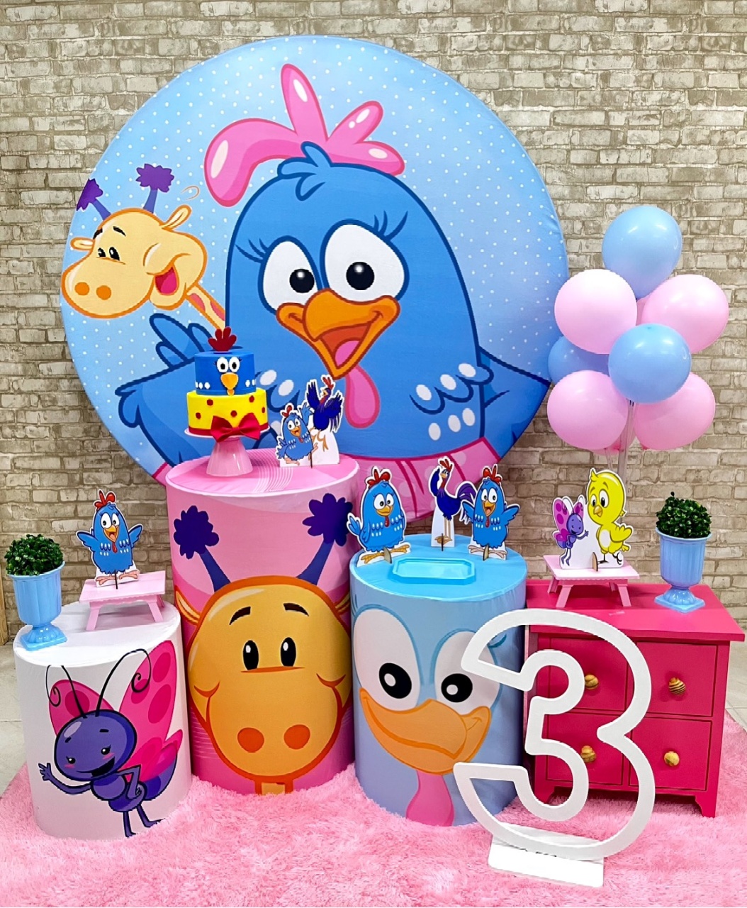 Galinha Pintadinha Com Número Mdf  - Helpfestas