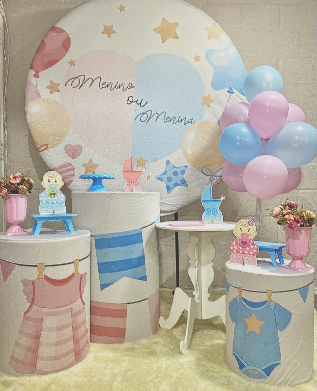 Chá Revelação Rosa E Azul  2  - Helpfestas