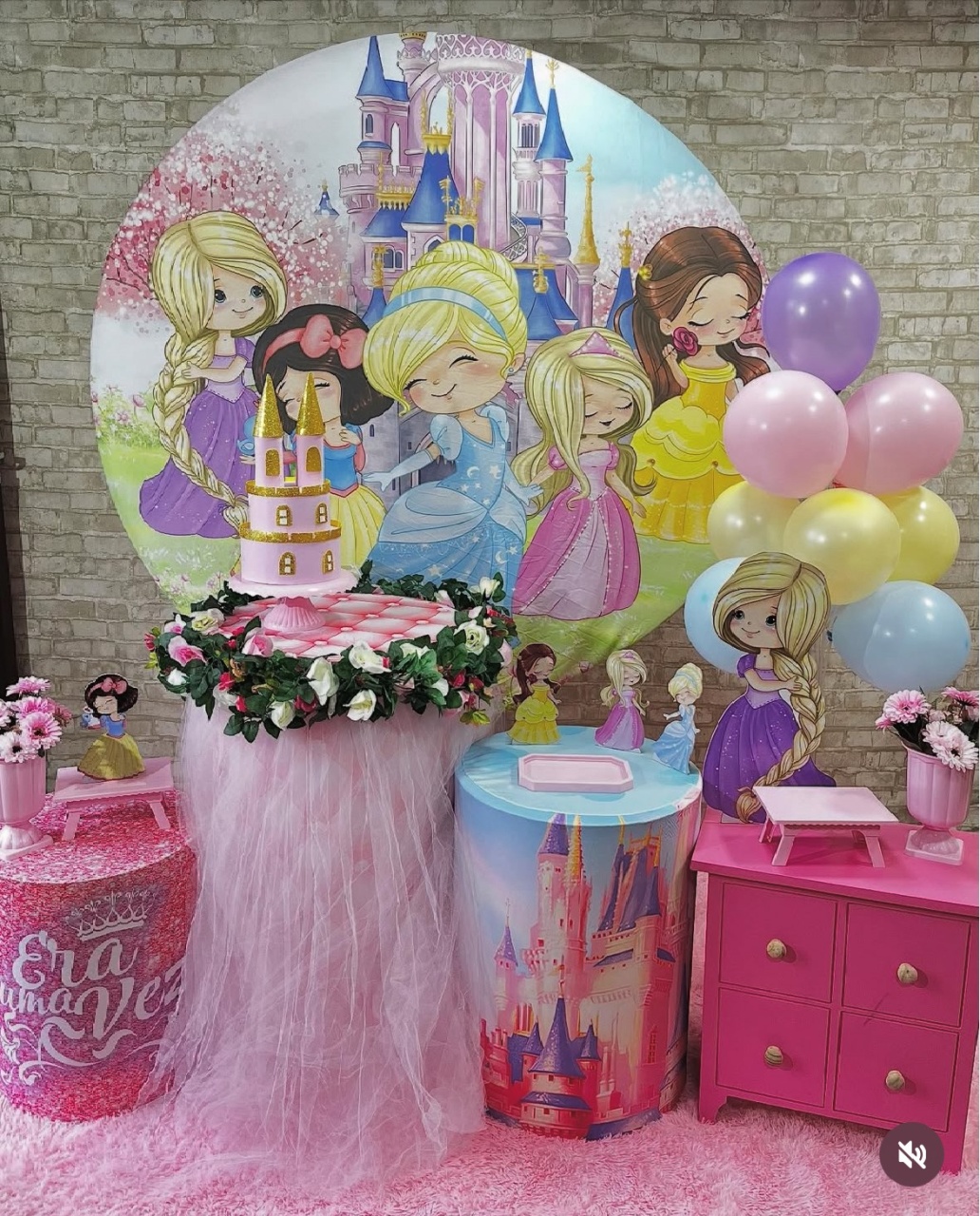 Princesas Baby Com Painel Romano  - Helpfestas