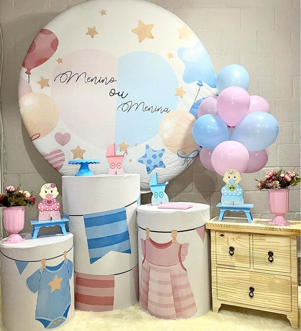 Chá Revelação Rosa E Azul  - Helpfestas