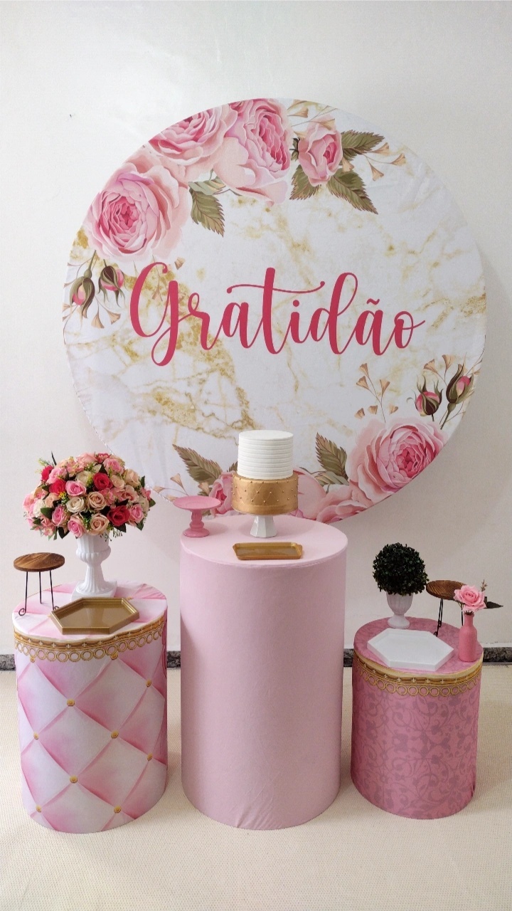 Kit Pegue E Monte Comemorações Feminino Adulto Floral Gratidão - Clássico - Neide Locações pegue e Monte 