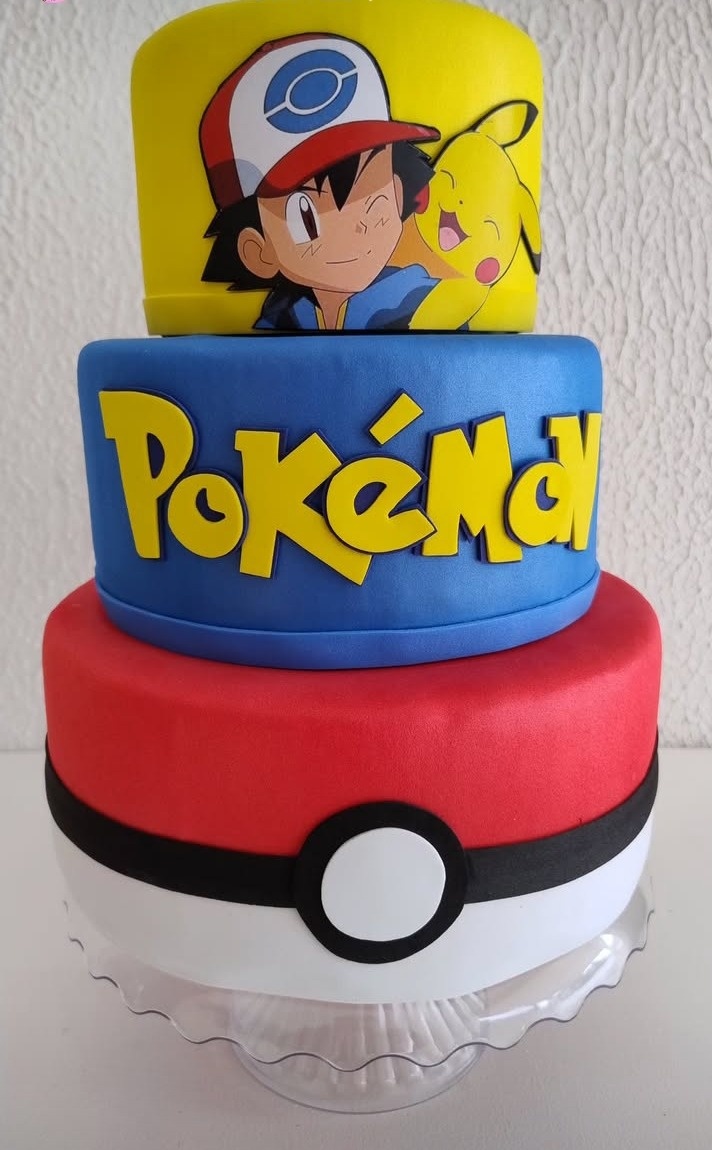 Bolo Cenográfico Pokemon - Neide Locações pegue e Monte 