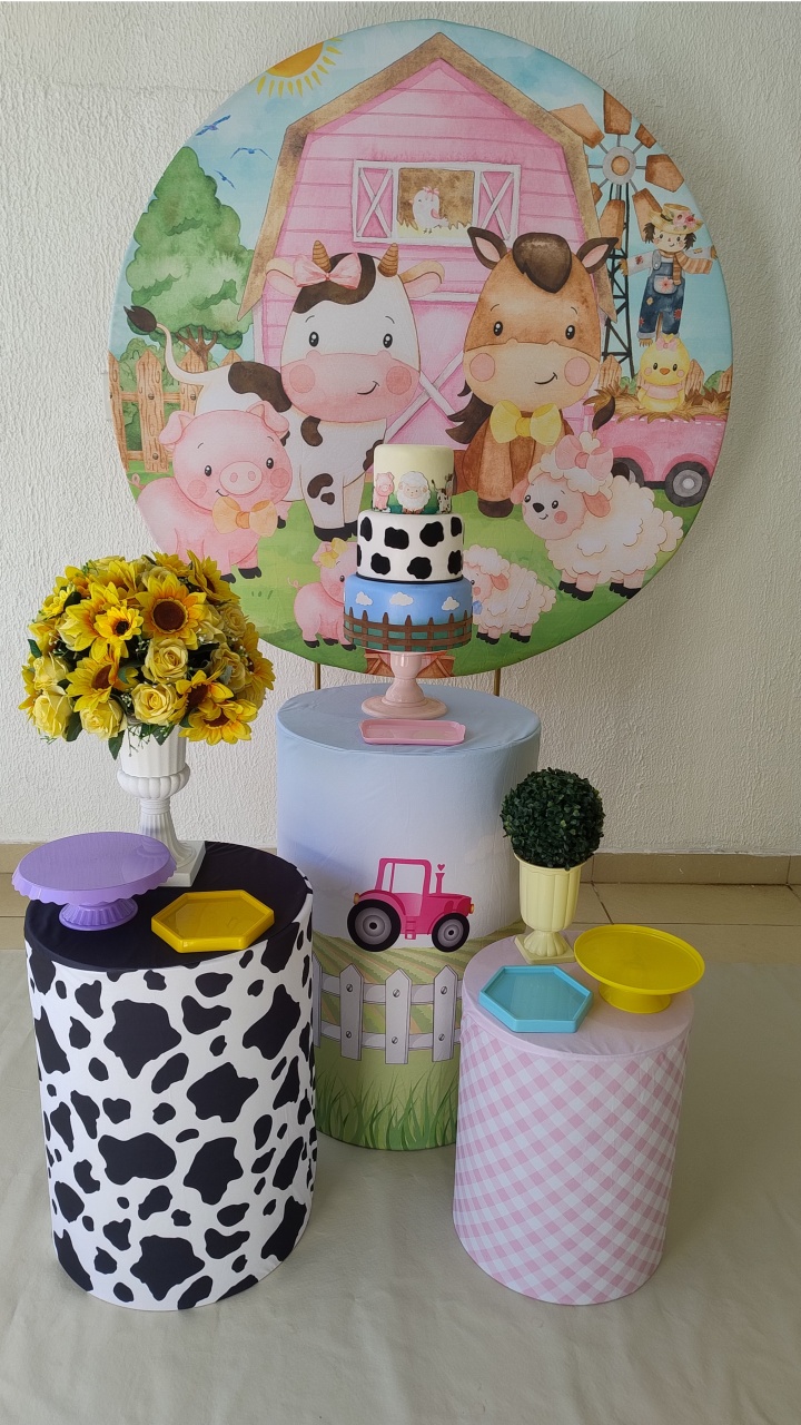 Kit Pegue E Monte Fazendinha Rosa - Clássico - Neide Locações pegue e Monte 