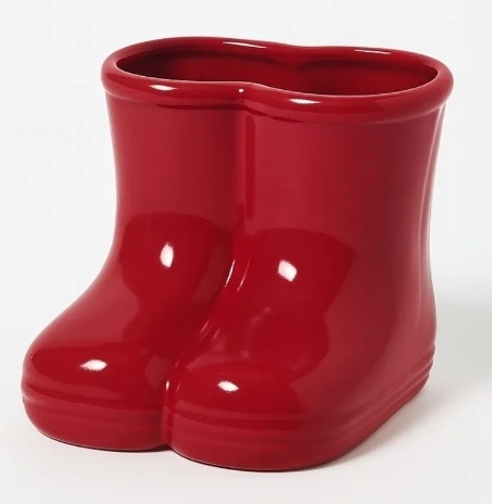 Vaso Botinha Vermelho  - Neide Locações pegue e Monte 