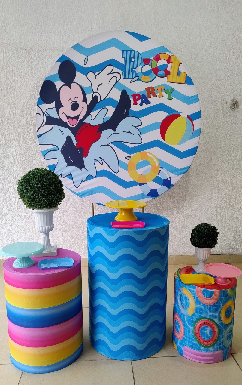 Kit Pegue E Monte - Mickey Pool Party (Tradicional) - Neide Locações pegue e Monte 