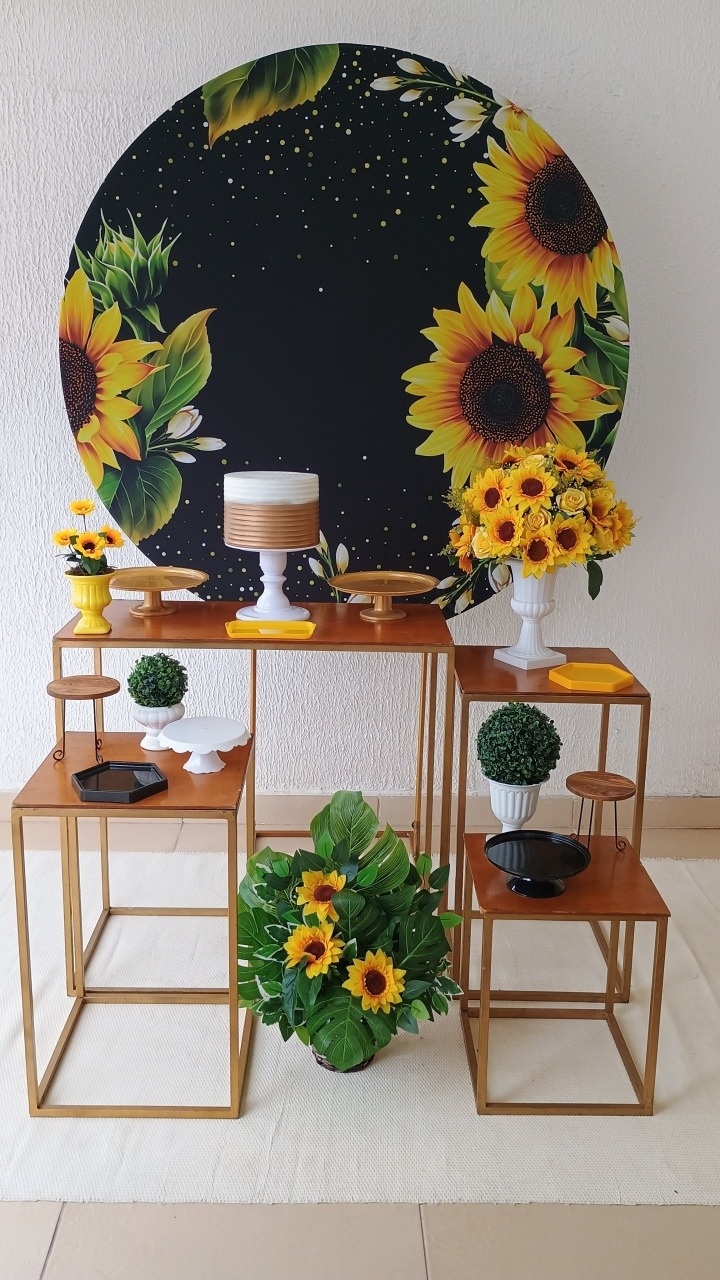 Kit Pegue E Monte Comemorações Feminino Adulto Girassol - Luxo - Neide Locações pegue e Monte 