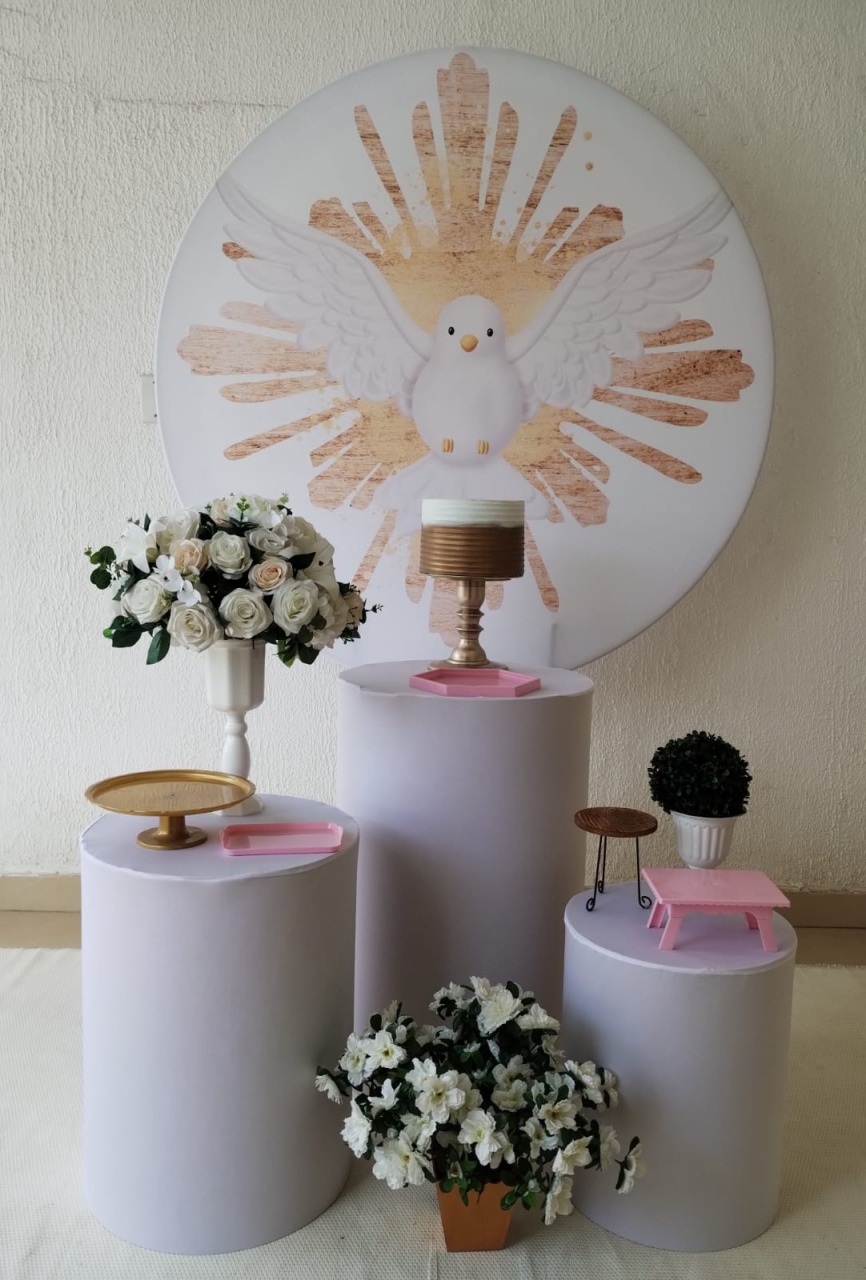 Kit Pegue E Monte - Batizado Rosa (Clássico) - Neide Locações pegue e Monte 