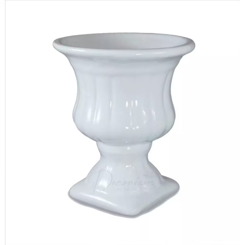 Mini Vaso Romano de Ceramica Branco - Neide Locações pegue e Monte 