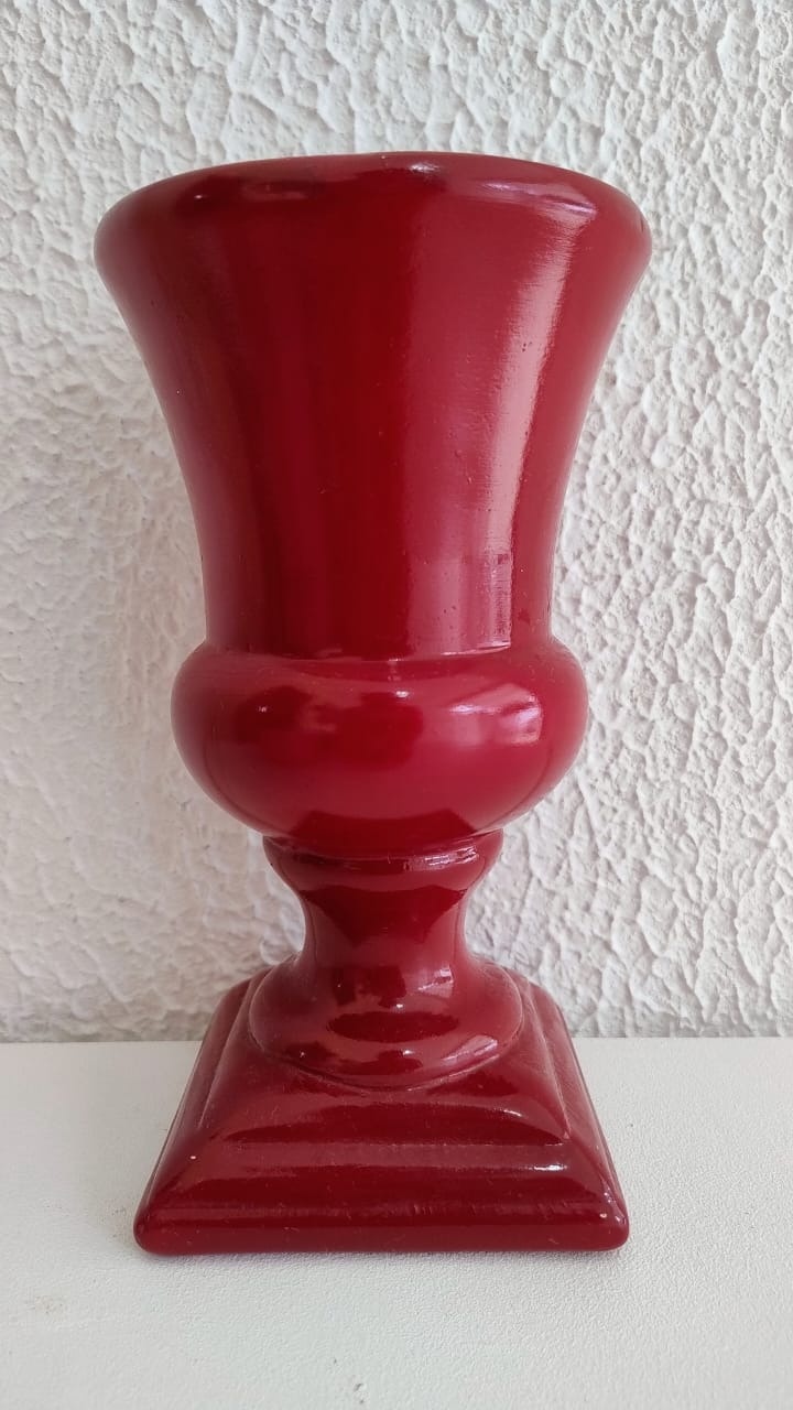 Vaso Pequeno Porcelana Cerâmica Marsala - Neide Locações pegue e Monte 
