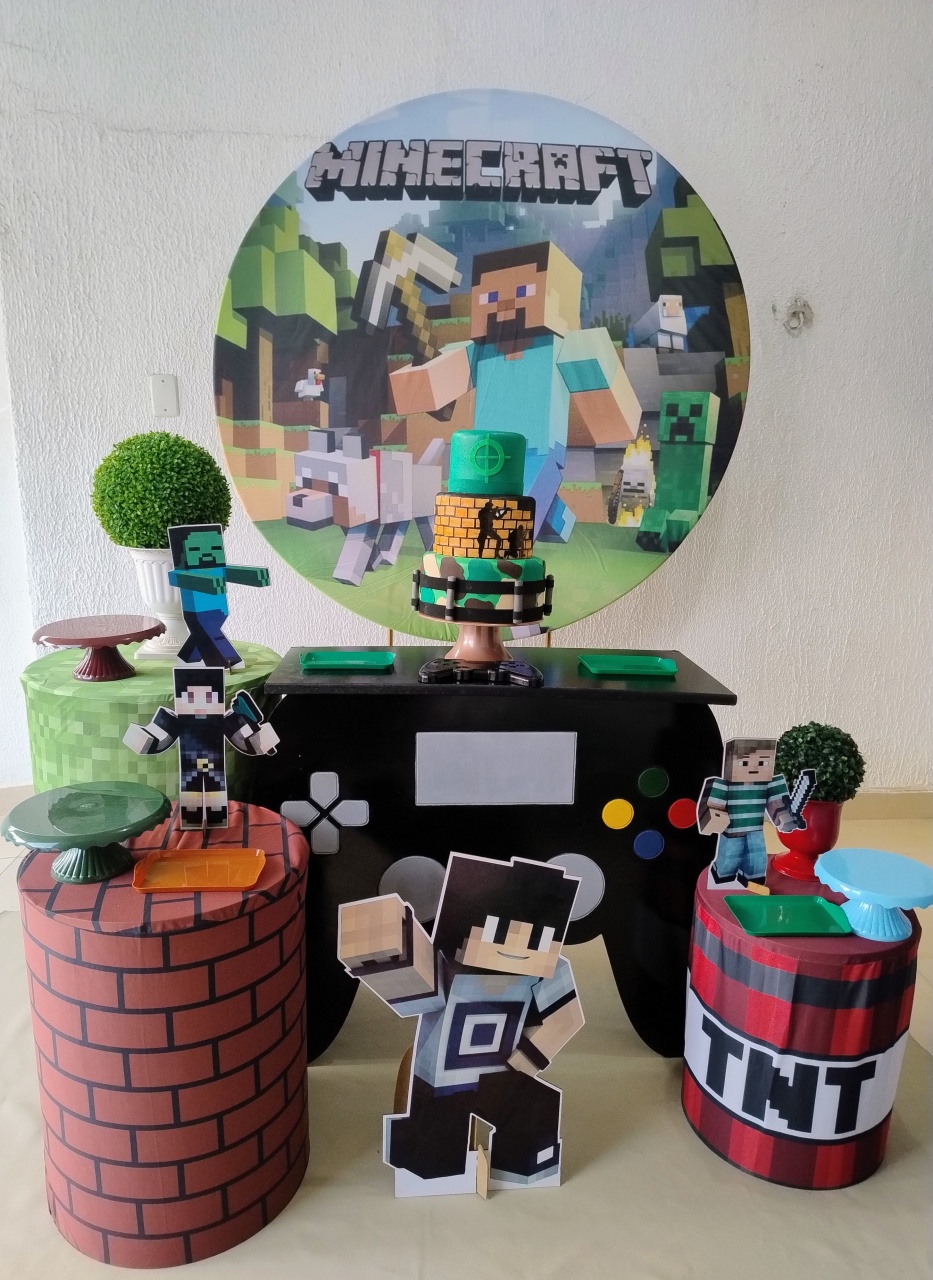 Kit Pegue E Monte Minecraft Com Display - Premium - Neide Locações pegue e Monte 