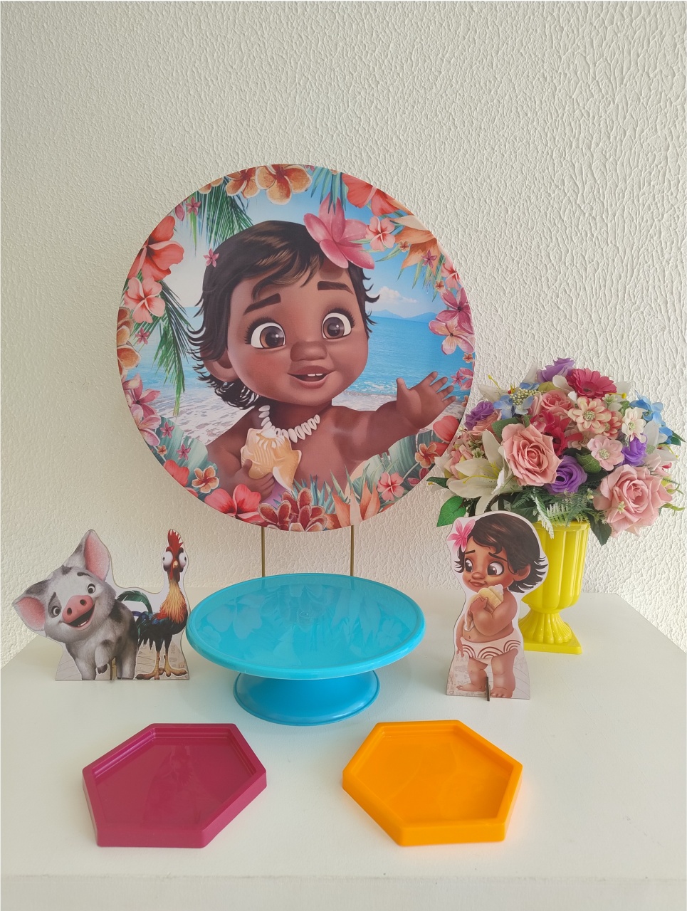 Mini Kit - Festa Na Mesa - Moana Cute - Neide Locações pegue e Monte 