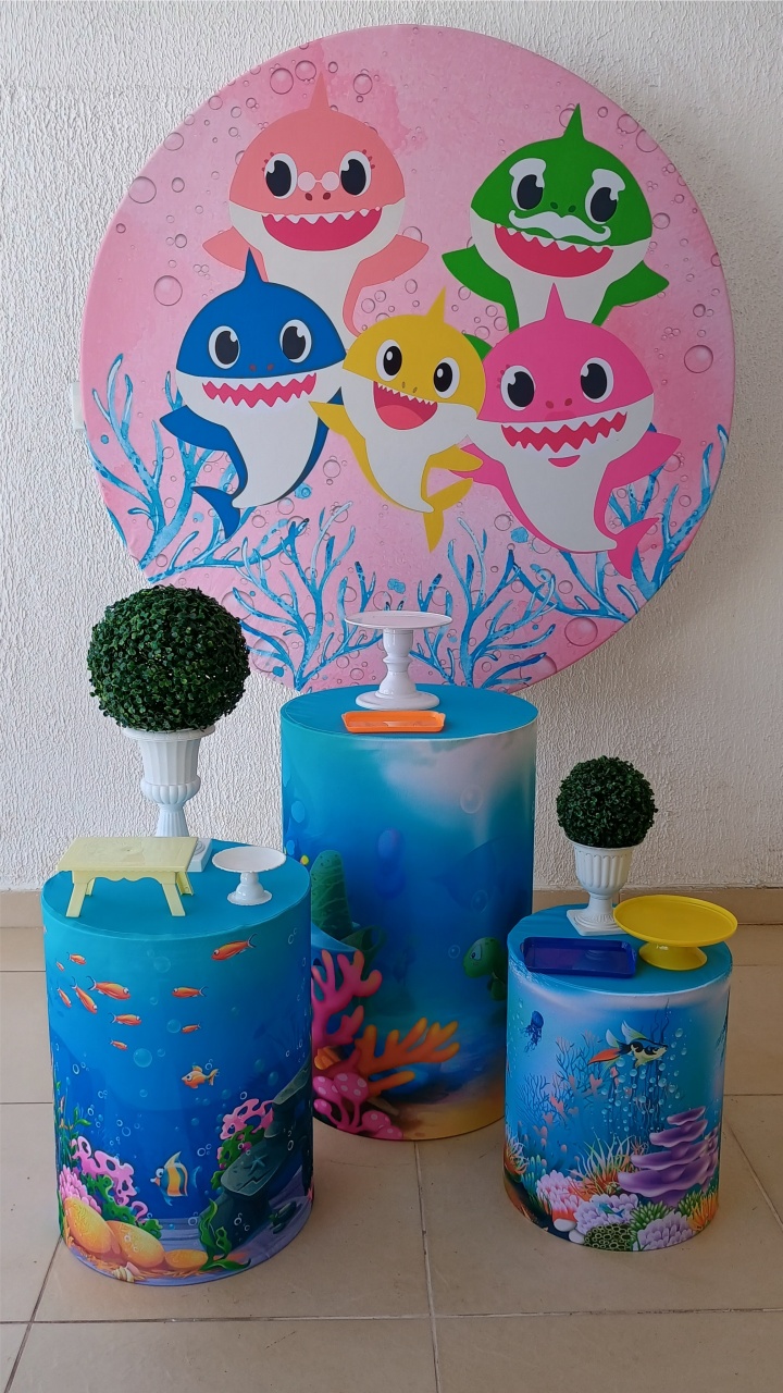 Kit Pegue E Monte Baby Shark - Tradicional - Neide Locações pegue e Monte 