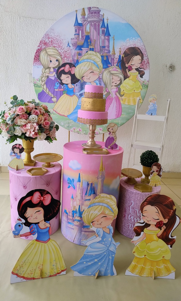 Kit Pegue E Monte Princesas Cute Baby Com Escadinha - Clássico - Neide Locações pegue e Monte 