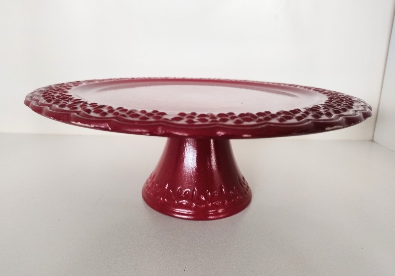 Suporte de Doces Marsala Borda Desenhada Floral - Neide Locações pegue e Monte 
