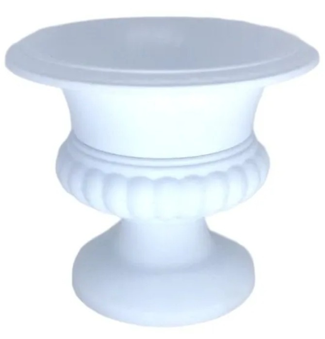 Mini Vaso Romano de Plástico Branco - Neide Locações pegue e Monte 