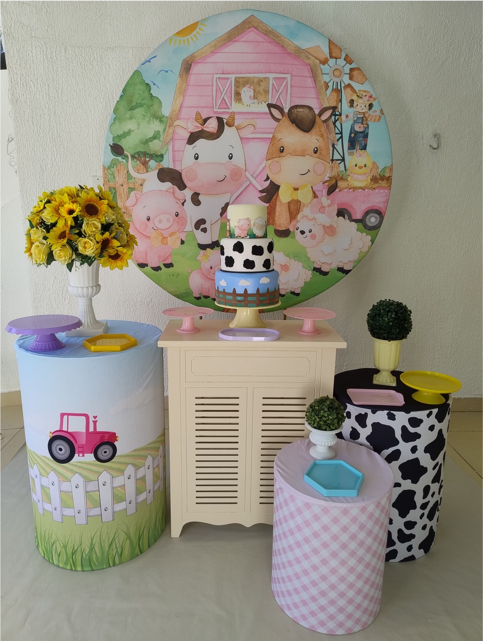 Kit Pegue E Monte Fazendinha Rosa - Premium - Neide Locações pegue e Monte 