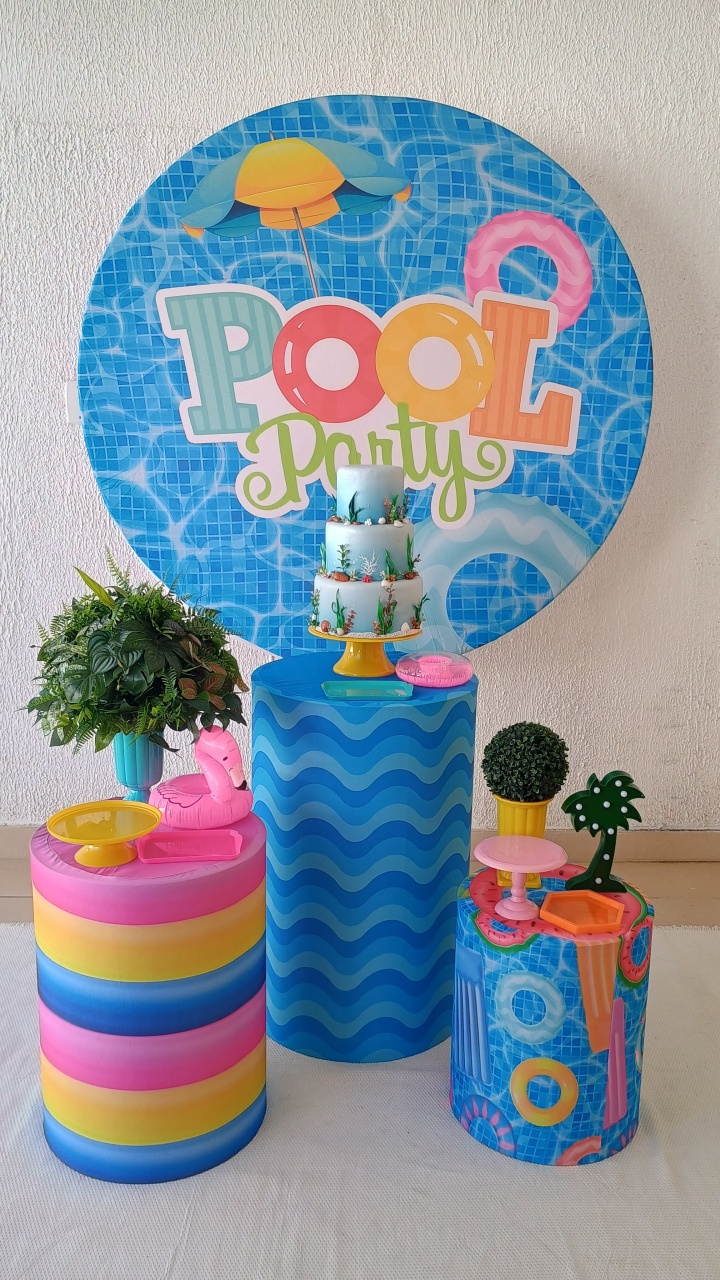 Kit Pegue E Monte - Pool Party (Clássico Com Itens de Decoração) - Neide Locações pegue e Monte 