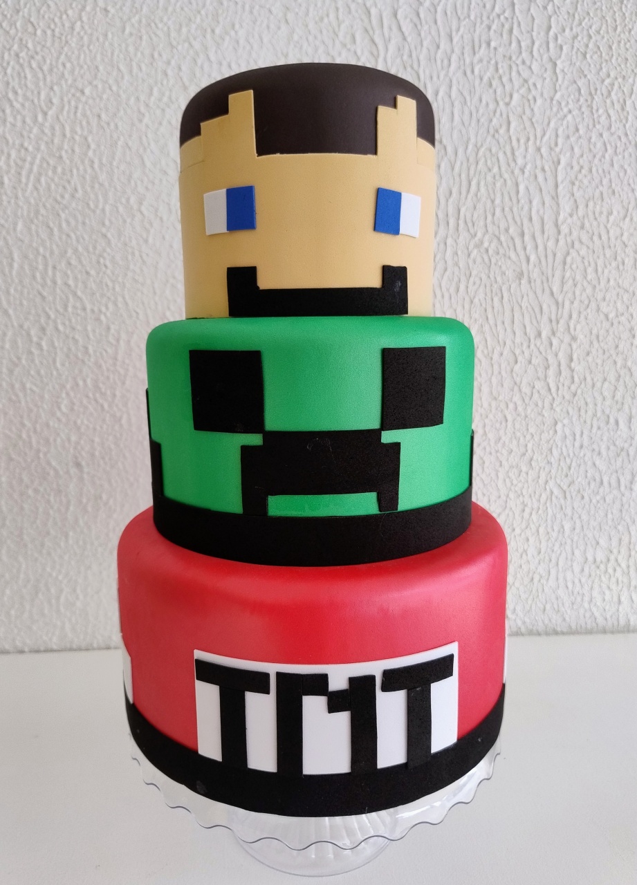 Bolo Cenográfico Minecraft - Neide Locações pegue e Monte 