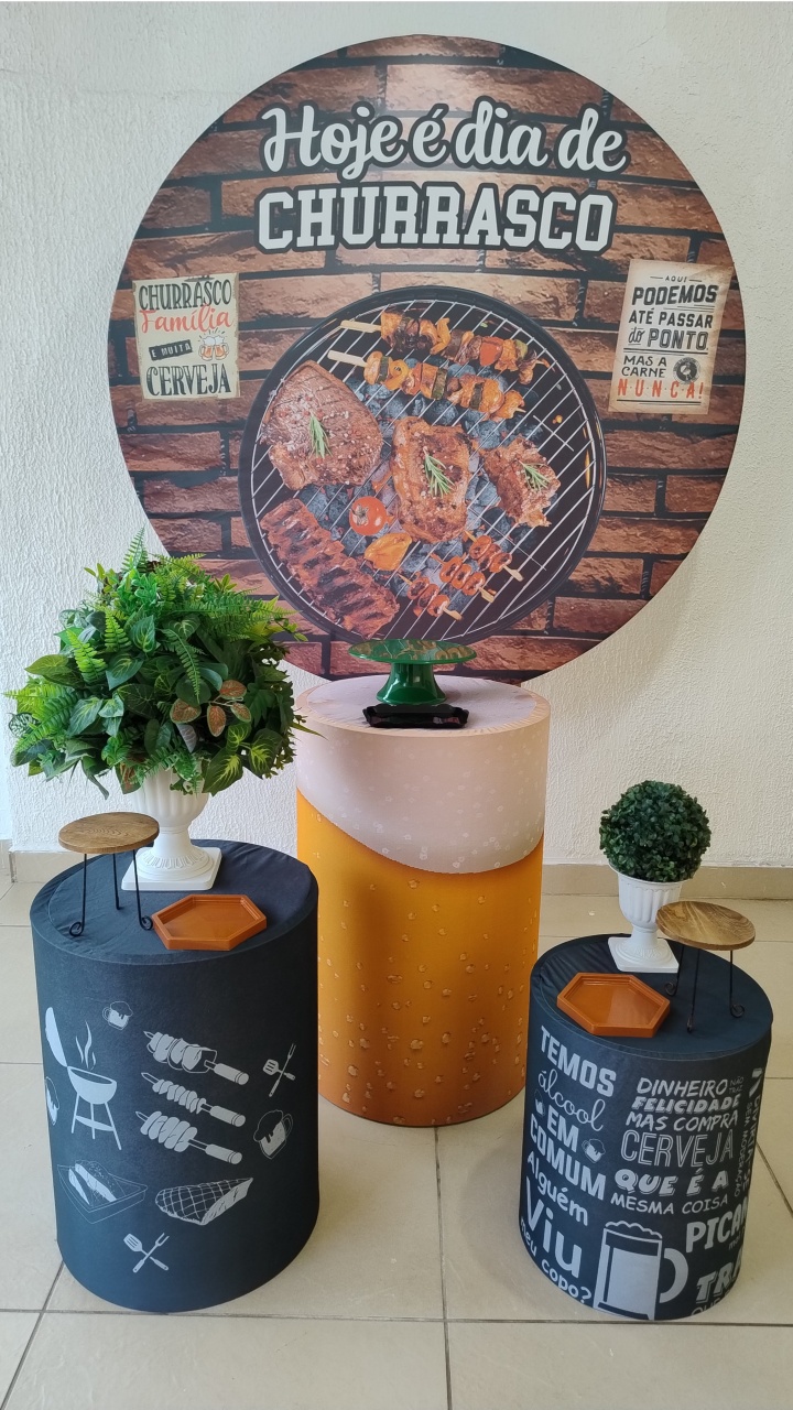 Kit Pegue E Monte Hoje É Dia de Churrasco - Tradicional - Neide Locações pegue e Monte 