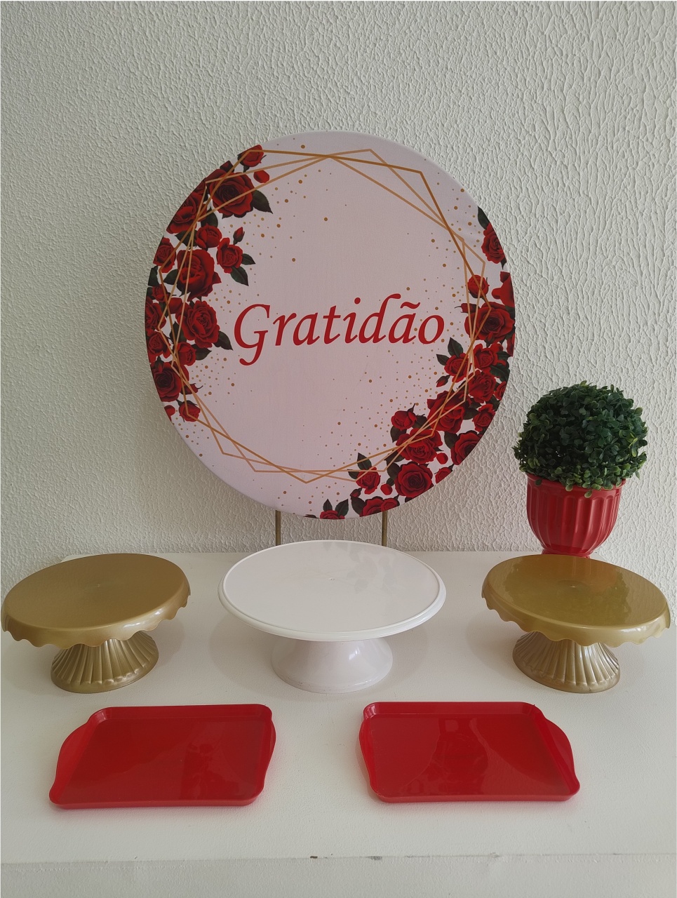 Mini Kit - Festa Na Mesa - Gratidão Marsala - Neide Locações pegue e Monte 