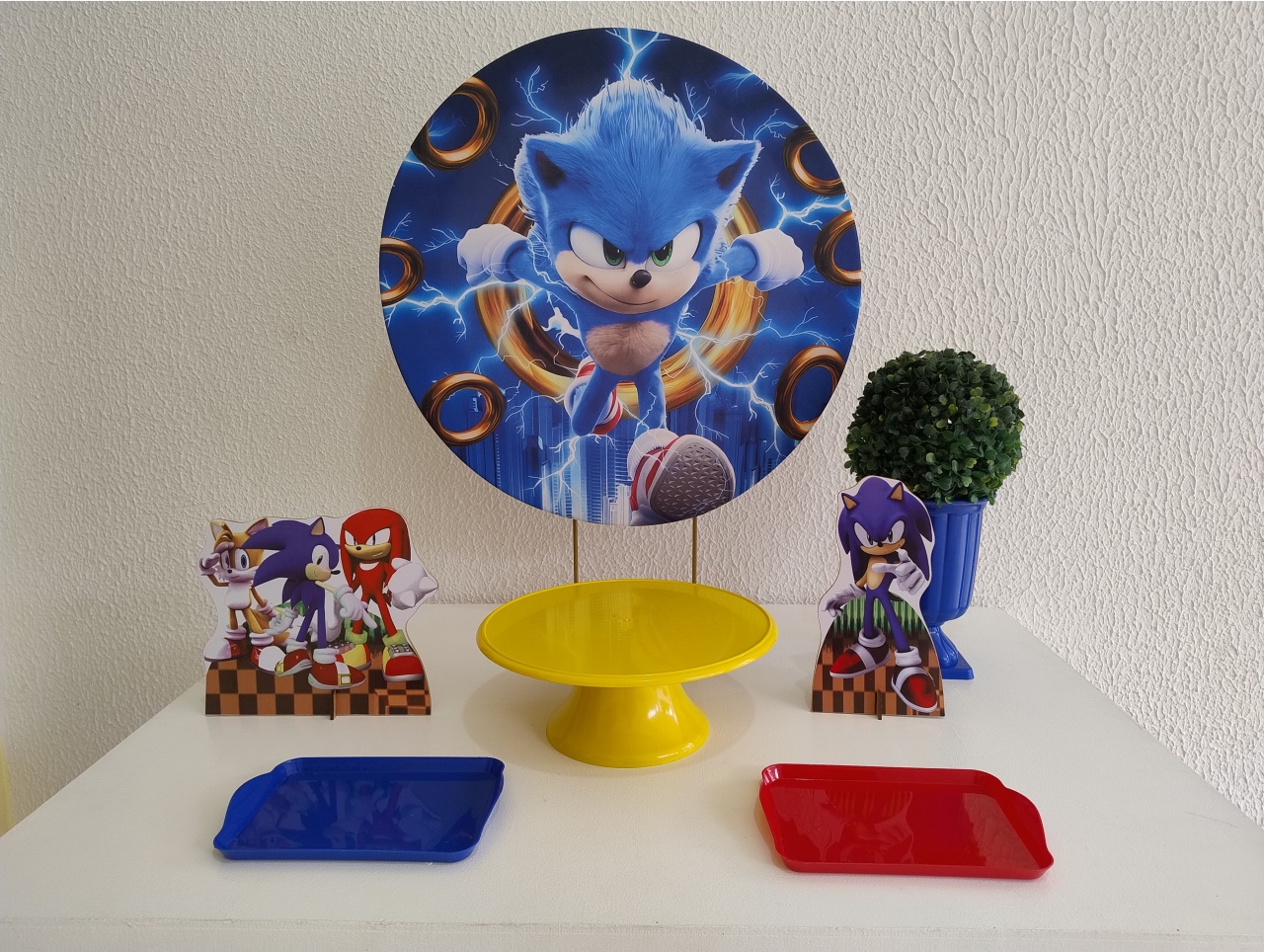 Mini Kit - Festa Na Mesa - Sonic O Filme - Neide Locações pegue e Monte 